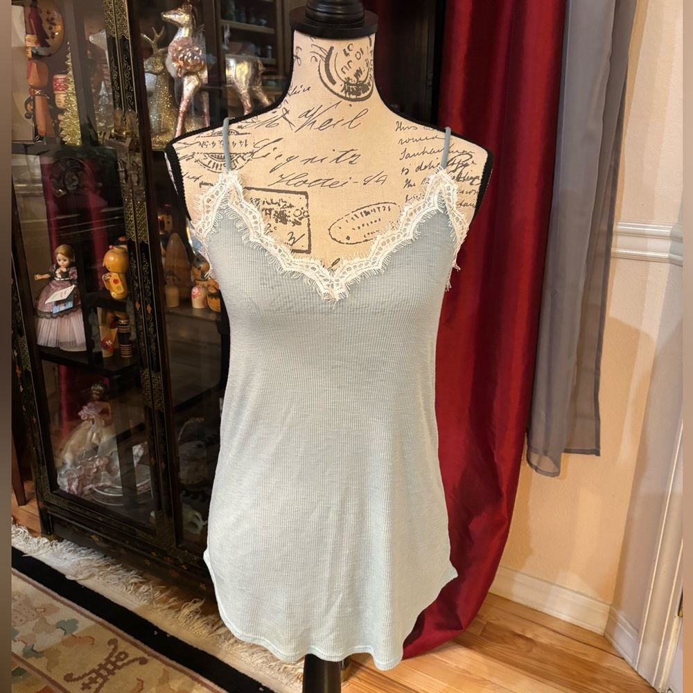 Vintage PS Love Lace Trimmed Camisole Tank Top